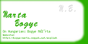 marta bogye business card
